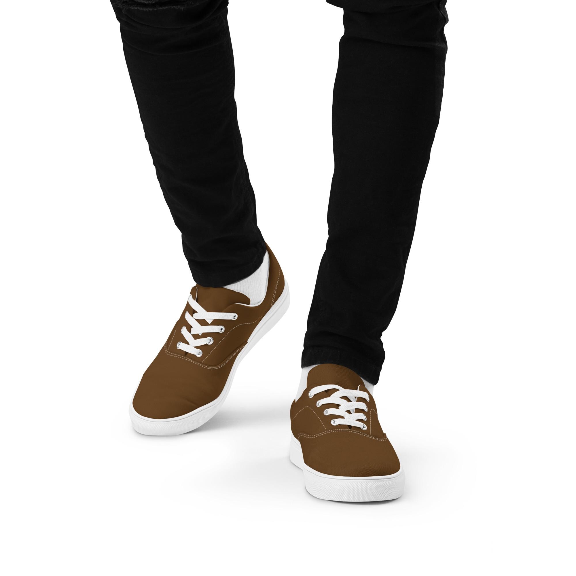 ?Men\'s Brown Canvas Slip-On Comfortable Low Top Lightweight Fashion shoes Dark Brown Canvas Slip-on Shoes for Women, Fashionable Brown  main image 2