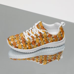 Halloween Pumpkin Patch Printed Women's Athletic Shoes, Fall Pumpkin Season Gym Workout Shoes, Casual Running Fitness Shoes, Hello Fall Gift