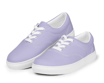 Solid Pastel Purple Canvas Shoes Men's, Casual Slip-On Shoes, Fashion Comfortable Low Top Canvas Sneakers Shoes, Purple Lovers, Gift for Him