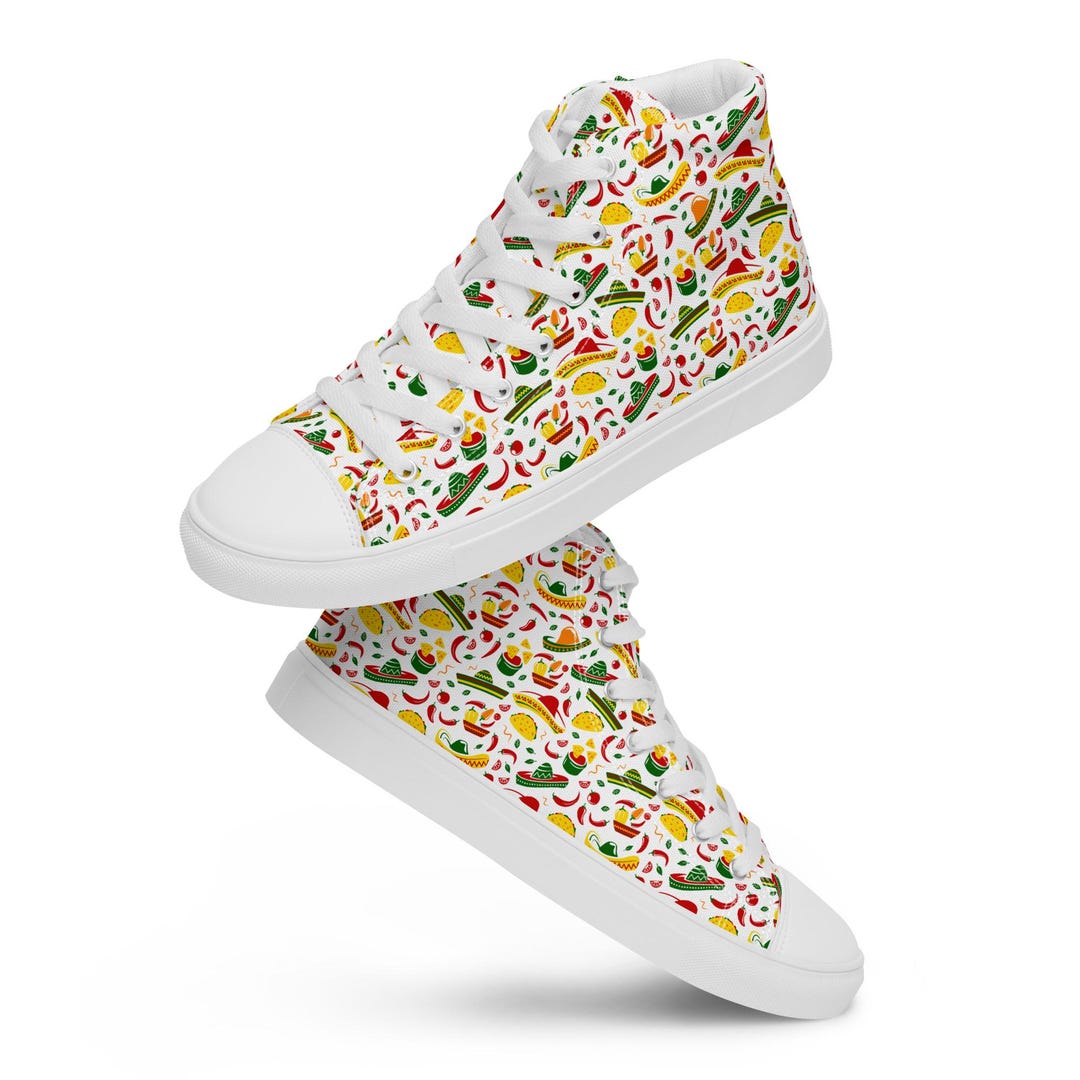 Cinco De Mayo Printed High-top Canvas Shoes Women, All Over Print
