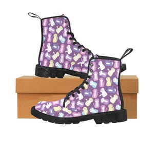 Kitty Cat Printed Canvas Boots: Lace-Up High Top Shoes