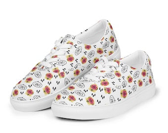 Tigers Lions Printed Canvas Shoes Mens, Summer Beach Lace-Up Shoes, Comfortable Streetwear Canvas Sneakers, Big Cat Lover Gift for Him