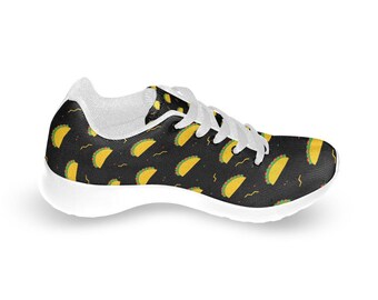Tacos Food Printed Kids Sneakers, Stylish Foodie Shoes, Lightweight Breathable Everyday Wear Shoes, Taco Lovers Gift, 14-26 Day Delivery