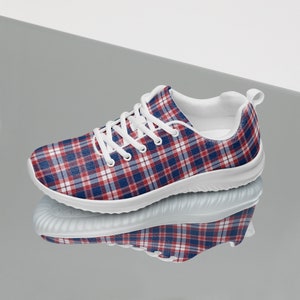 USA Flag Patriotic Womens Athletic Shoes, 4th of July Gift for Her, Casual Lace-Up Fashion Sneakers, Lightweight Breathable Gym Workout Shoe