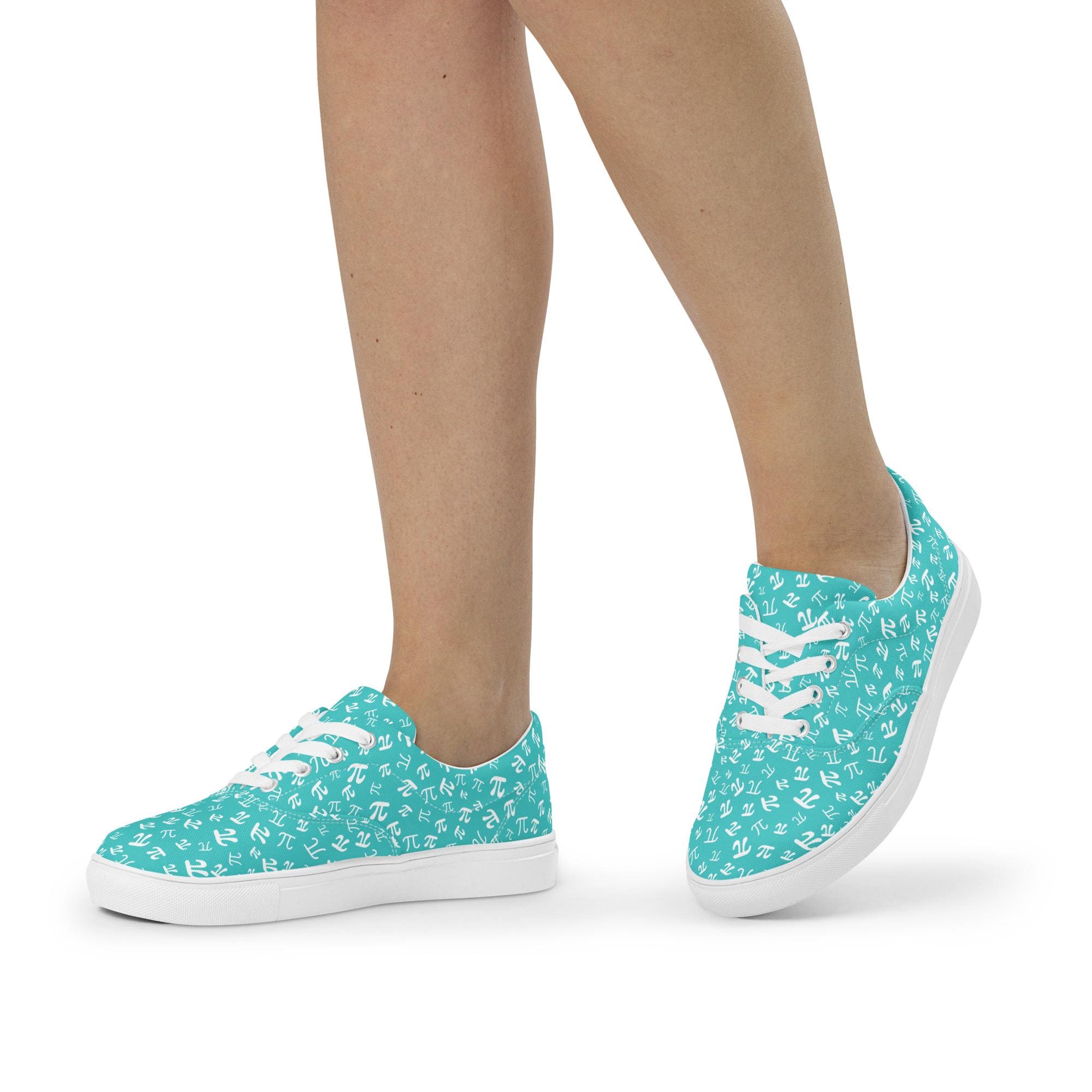 Teal Pi Symbols Math Canvas Shoes Women, Math Lover Gift, Math Student ...