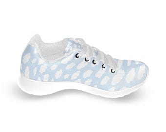 Clouds in a Blue Sky Printed Kids Sneakers, Aesthetic Fashion Canvas Shoes, Lightweight Breathable Cool Sneakers, 14-26 Day Delivery
