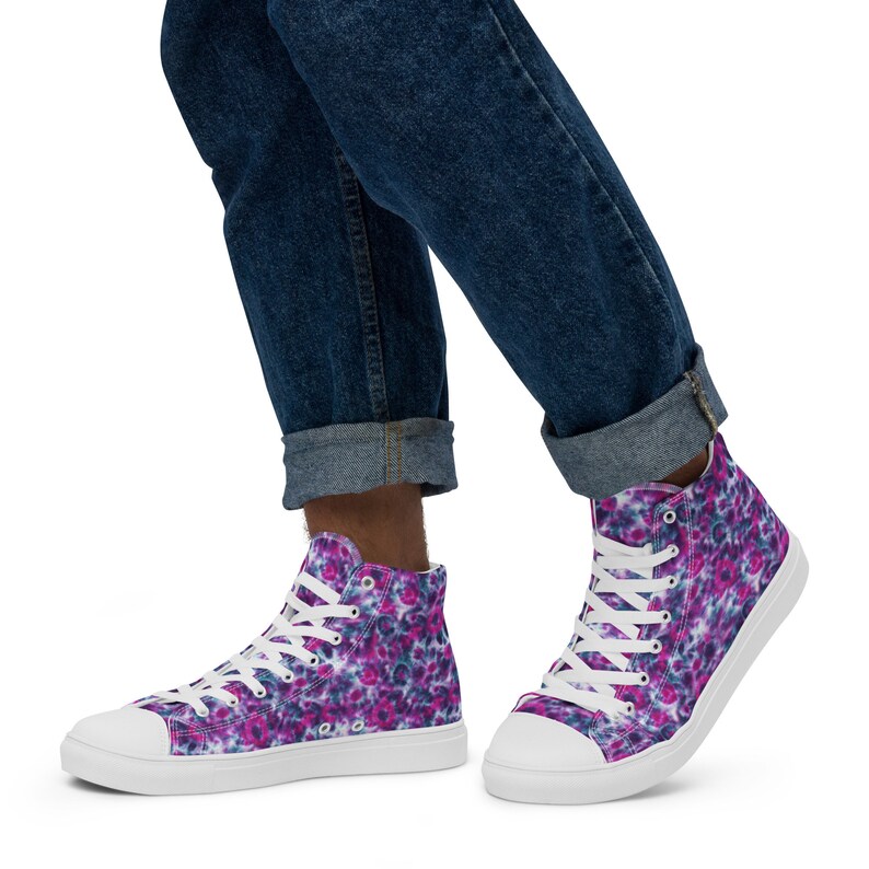 Tie Dye Blue Print Men's Low Top Shoes