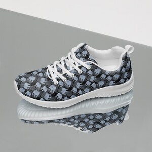 Elephant Print Athletic Shoes: Lightweight Lace-Up Sneakers