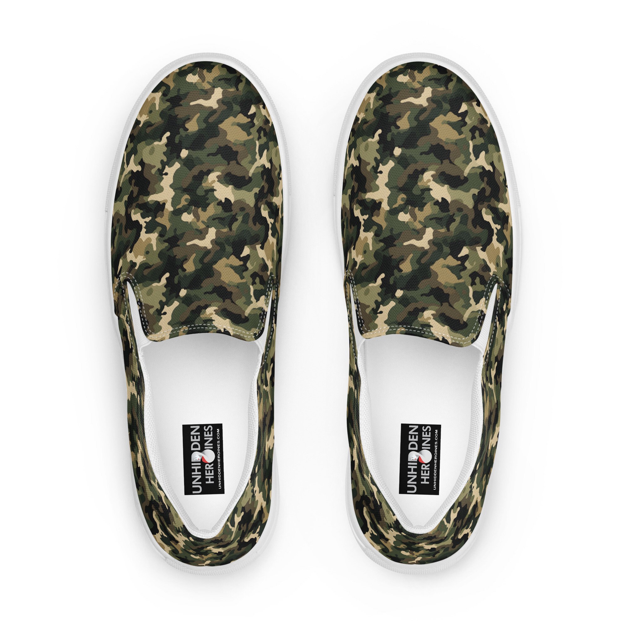 Camouflage Slip-On Sneakers in Olive Green and Black Camo,sz9.5mens,womens Sz11 Amazon.com | Women Camouflage Elevator Shoes Female Running  main image 4