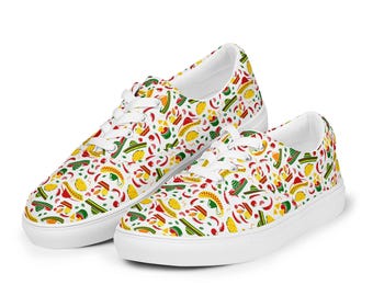Cinco De Mayo Printed Canvas Shoes Mens, Designer Comfortable Low Top Shoes, Soft Lace up Canvas Sneakers Shoes, Casual Streetwear Shoes