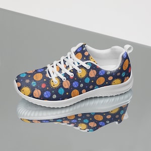 Universe Planets Athletic Shoes, Outer Space Galaxy Casual Lace-Up Fashion Sneakers, Stylish Lightweight Breathable Gym Shoes, Gifts for Her