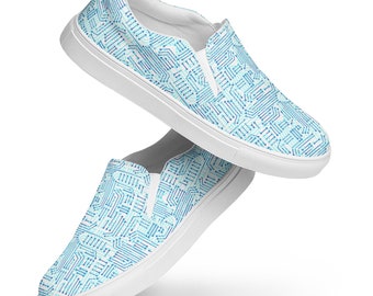 Computer Science Printed Canvas Shoes Women, Aesthetic Streetwear Canvas Sneaker Shoes, Trendy Comfy Slip-On Shoes, Computer Gifts for Her