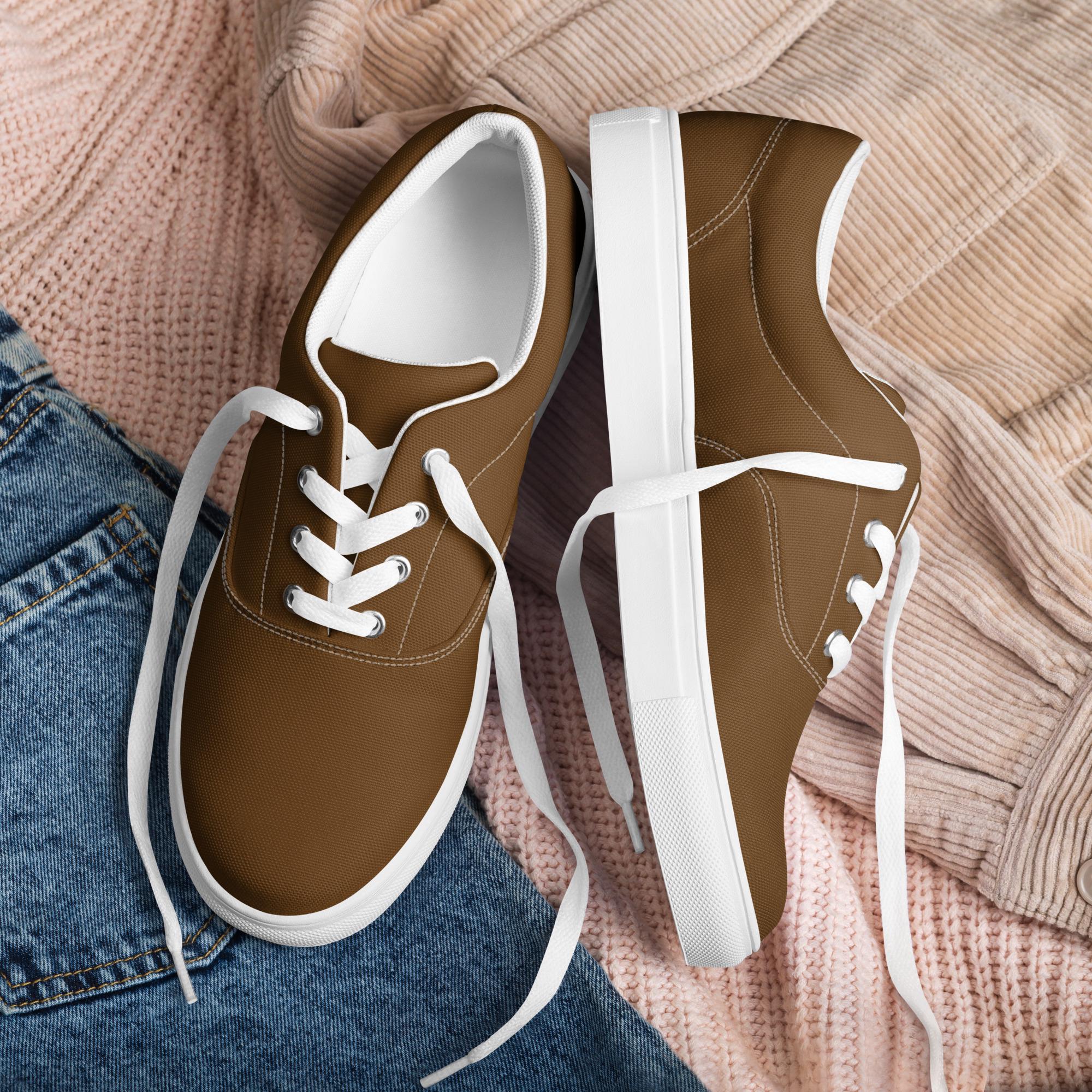 ?Men\'s Brown Canvas Slip-On Comfortable Low Top Lightweight Fashion shoes Dark Brown Canvas Slip-on Shoes for Women, Fashionable Brown  main image 4