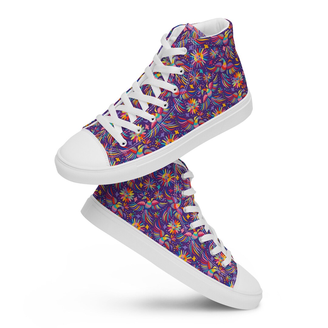 Duck Mallard Pattern Print Men Women's High Top Shoes