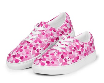 Polka Dots Printed Men's Canvas Shoes, Casual Lace-Up Slip-On Shoes, Fashion Comfy Aesthetic Low Top Canvas Sneakers Shoes, Gifts for Him