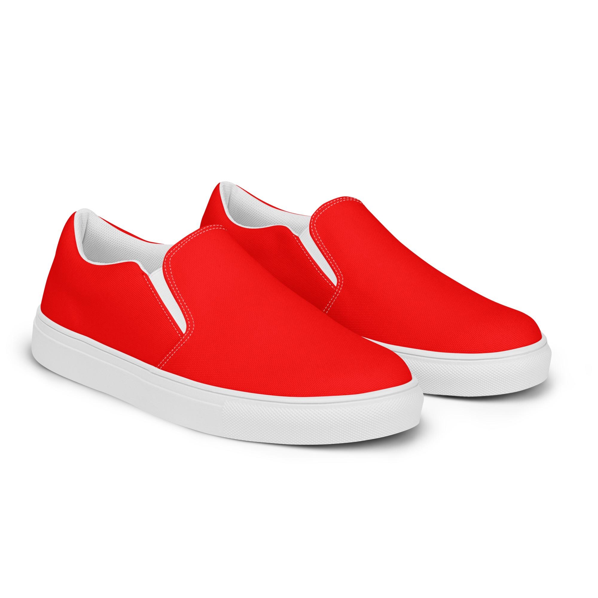 〽️Closed Toe Loafers Sneakers Men\'s Red Canvas Slip On Casual Lightweight UIN Men main image 3