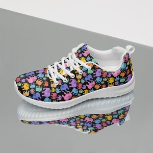 Elephants Women&#39;s Athletic Shoes, Comfy Casual Lace-Up Fashion Sneakers, Lightweight Breathable Gym Shoes, Stylish Cute Animal Shoes, Gifts