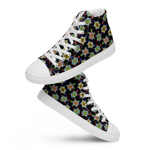 Sea Turtles Printed Canvas Shoes, Lace Up High Top Men&#39;s Sneakers, Nautical Ocean Fashion Sneakers, Marine Life Sneakers, Turtle Lover Gift