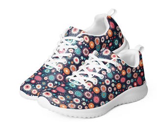 Science Microbiology Printed Men&#39;s Athletic Shoes, Microbiology Gifts, All Over print Gym Workout Shoes, Running Jogging Sneakers Shoes