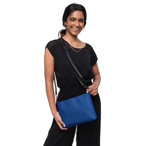 Leather Front Fold Crossbody Bag Royal Blue main image 0