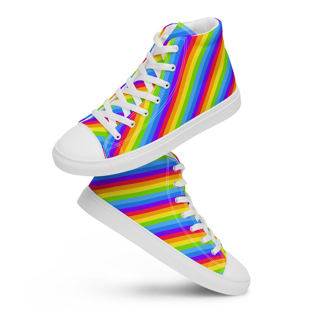 Lgbt Pride Rainbow Eye Pattern Print Black Sneaker Shoes For Men Women