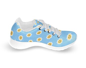 Sun in a Blue Sky Kids Sneakers, Print Streetwear Fashion Comfy Shoes, Classic Playground Shoes, 14-26 Day Delivery