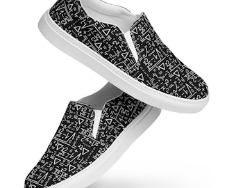 Math Calculus Canvas Shoes Women, Math Lover Gift, Math Student Teacher Gift, Slip On Canvas Sneaker Shoes, Math Enthusiast, Comfortable