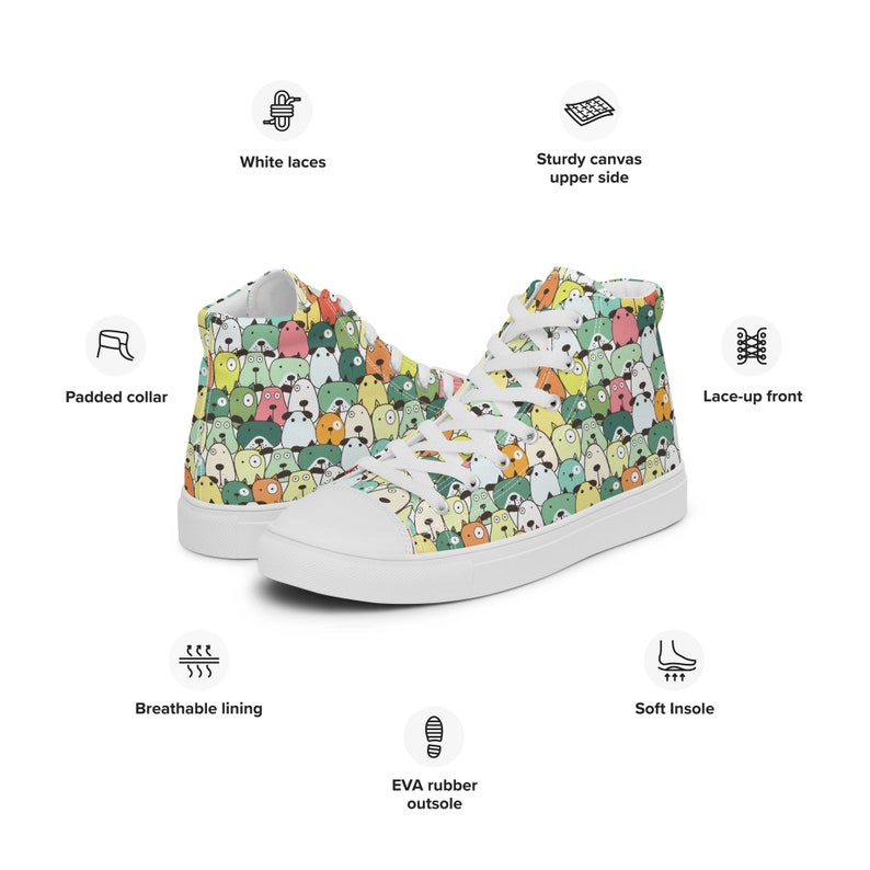 Dog Akita Pattern Print Men Women's High Top Shoes main image 1