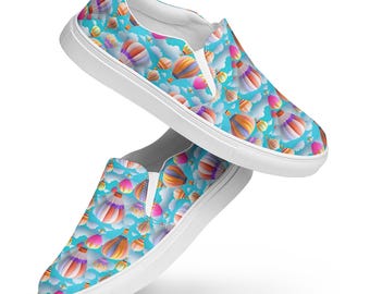 Hot Air Balloon Canvas Slip-On Shoes: Women's Fashion Sneakers