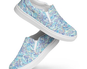 Dragon Printed Canvas Shoes Mens, Summer Beach Shoes, Slip on Low Top Canvas Sneakers Shoes, Dragon Lover Gift For Him, Fashion Shoes