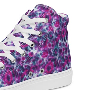 Purple Tie Dye Men's High Top Shoes