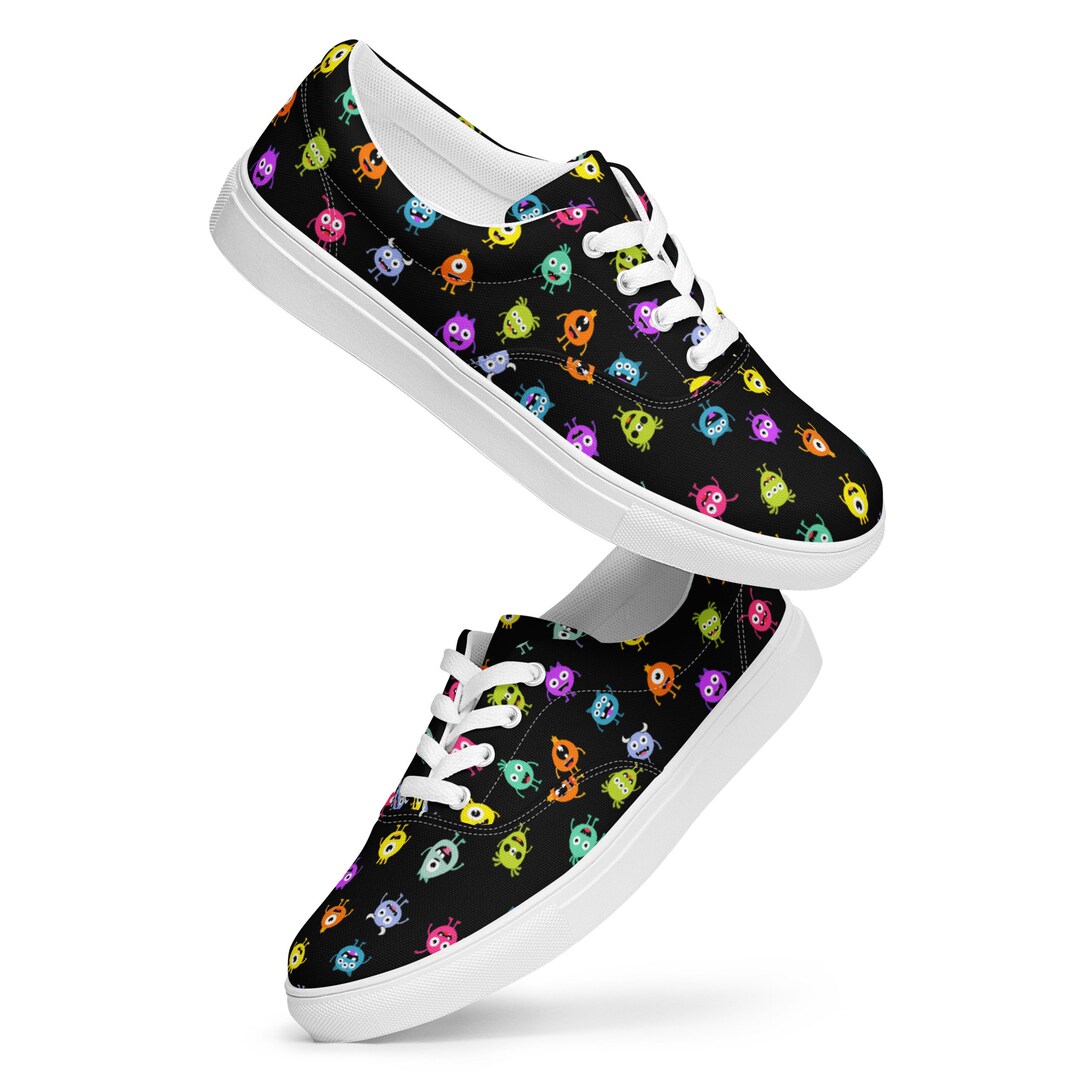 Aliens Sci Fi Canvas Shoes Women, Stylish UFO Lace-up Shoes, Alien ...
