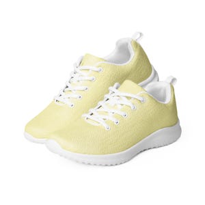 Solid Yellow Men&#39;s Athletic Shoes, Gym Workout Fitness Exercise Shoes, Casual Comfortable Sneakers, Stylish Trendy Breathable Footwear Shoes