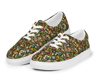 Cinco De Mayo Printed Lace-Up Canvas Shoes Men's, All over Print Fiesta Low Top Sneakers, Men’s Fashion Comfortable Shoes, Streetwear Shoes