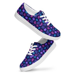 Turtle Animal Canvas Shoes Women, Nautical Sea Turtle Low-Top Sneakers, Under the Sea Lace-Up Beach Summer Shoes, Turtle Lover Gift for Her
