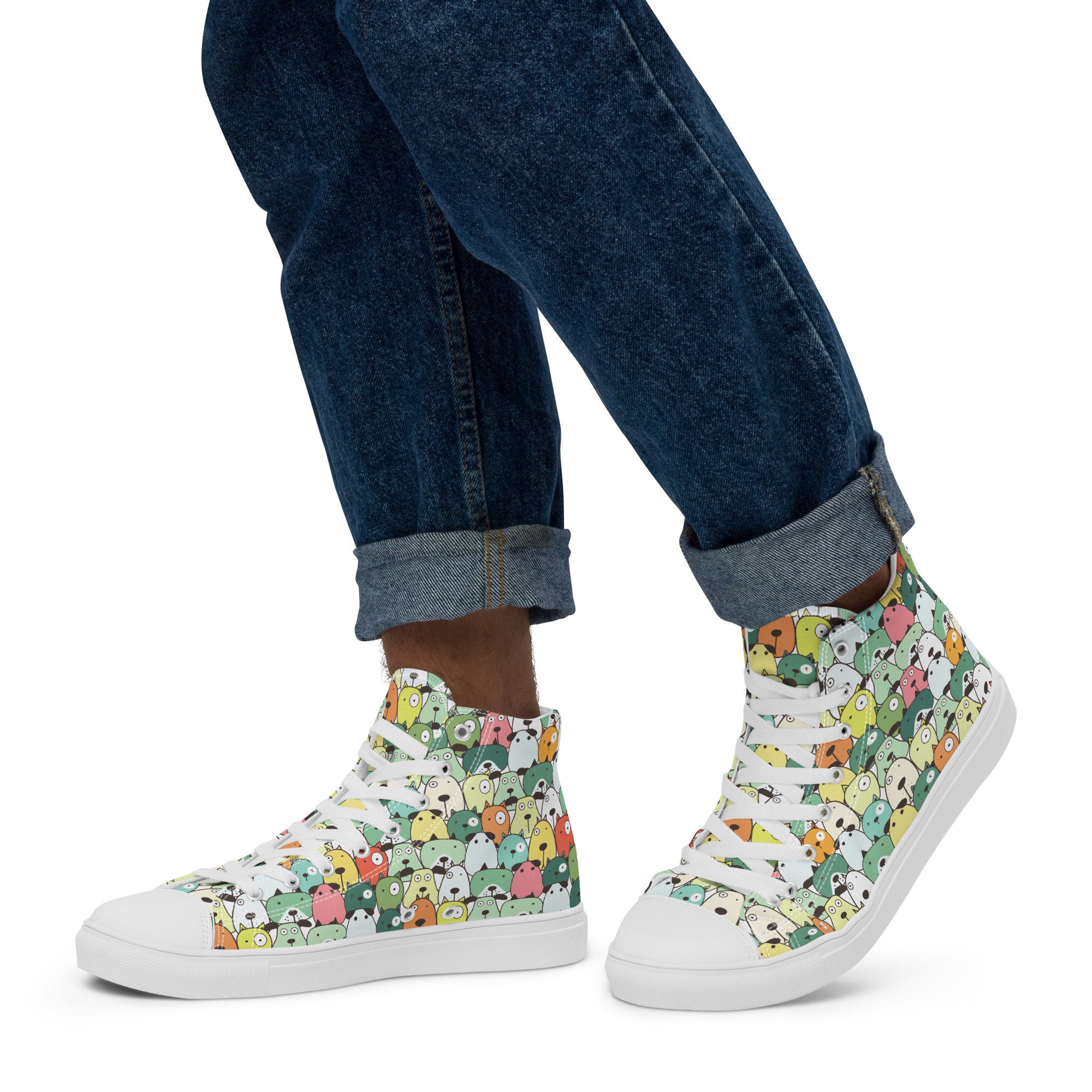 Dog Akita Pattern Print Men Women's High Top Shoes main image 0