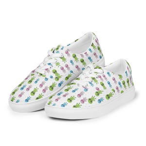 Aliens Sci Fi Canvas Shoes for Mens, Stylish UFO Lace-up Low-Top Shoes, Aliens Lover Gift, Space NASA Fan AOP Streetwear Sneakers Shoes
