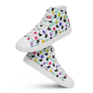 Kitty Cats Printed Womens Sneakers, Cats Kitten Patterned Lace Up High Top Canvas Shoes, Crazy Cat Lady Shoes, Cat Lover Cat Mom Gifts