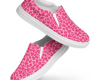 Cheetah Leopard Printed Canvas Shoes, Comfy Low-Top Comfortable Shoes, Designer Slip-On Canvas Shoes for Men, Boho Sneakers, Gifts for Him