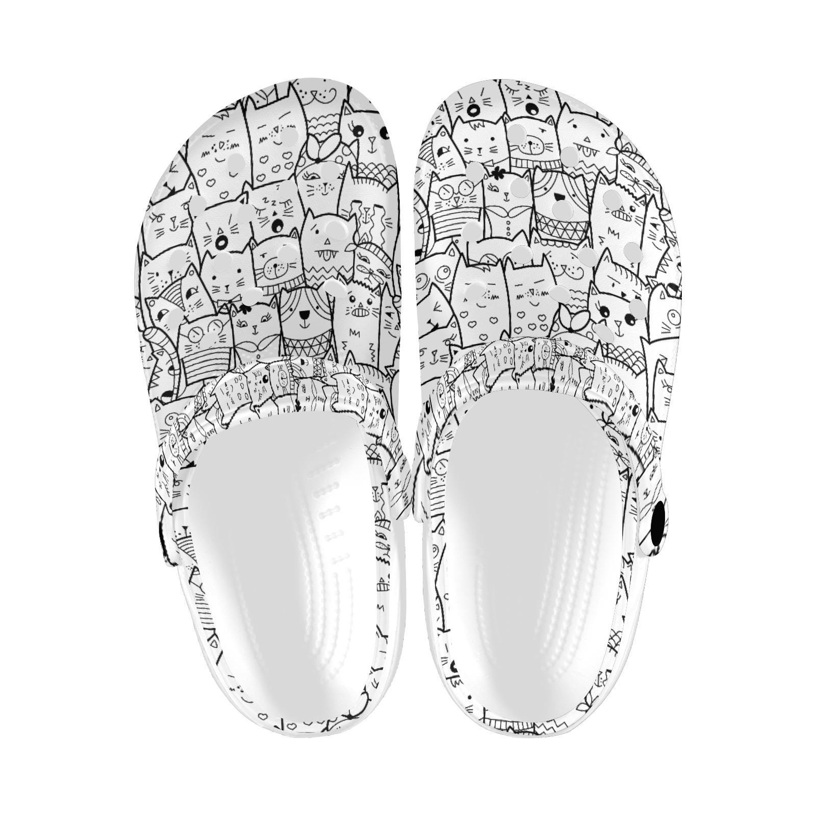 Discover Kitty Cat Printed Clogs, Cute Cat Lover Casual Shoes for Women and Men, Kitten Printed Everyday Sandals, Lightweight Comfy Shoes