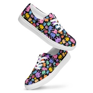 Elephants Printed Low-Top Canvas Shoes Women, Summer Beach Lace-Up Shoes, Comfortable Ladies Canvas Sneakers, Elephant Lover Gift for Her