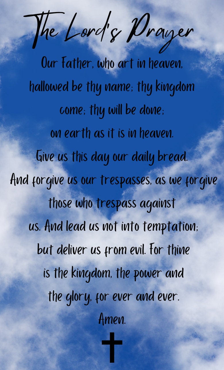 The Lords Prayer Card Laminated Card Gift - Etsy