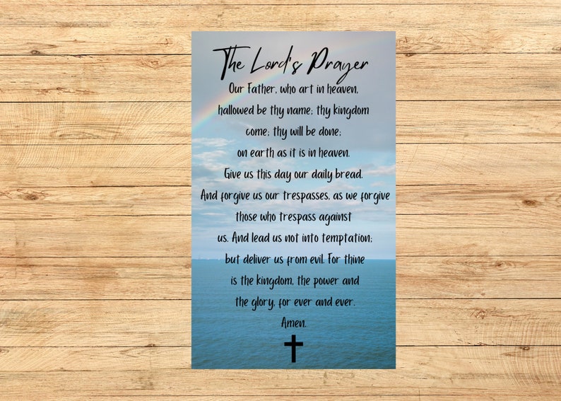 The Lords Prayer Card Laminated Card Gift - Etsy