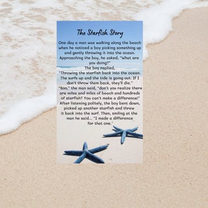 Starfish Story card laminated - card- gift