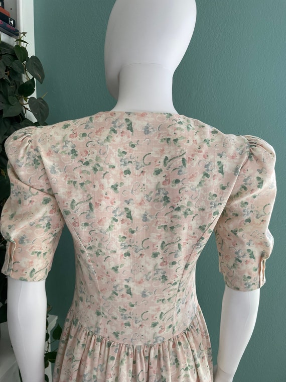 80s 90s Prarie Dress Pockets Cotton Floral Cottag… - image 8