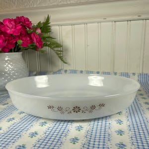 Vintage 60-70-tals Dynaware Pyr-O-Rey "Brown Daisy" 25 cm oval gryta #14