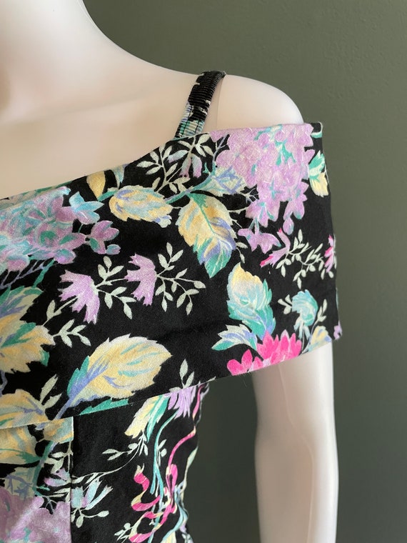 Pretty Little 80s Mini Dress Pastel Floral Print … - image 3