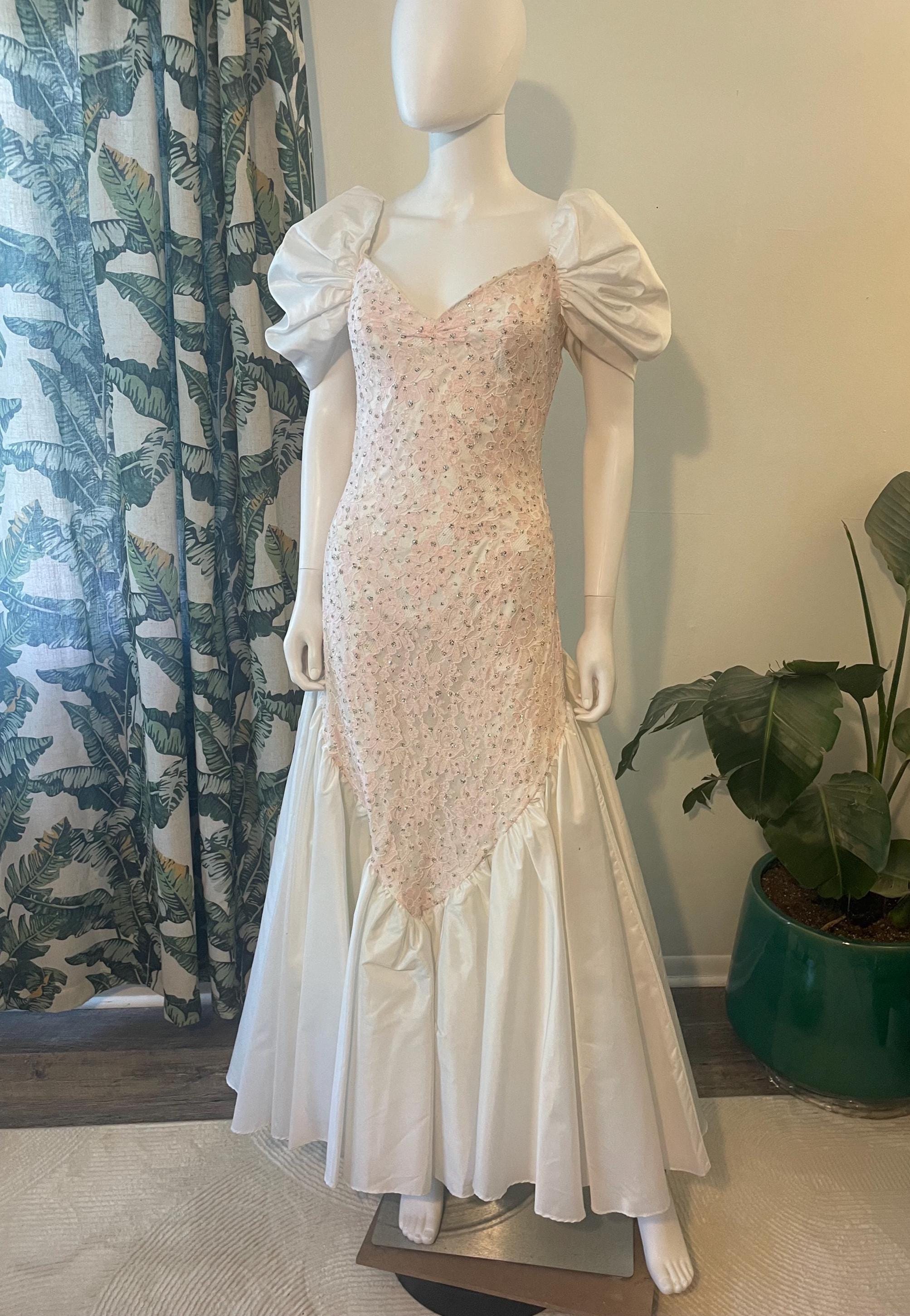 80s White Prom Dress - Etsy Canada