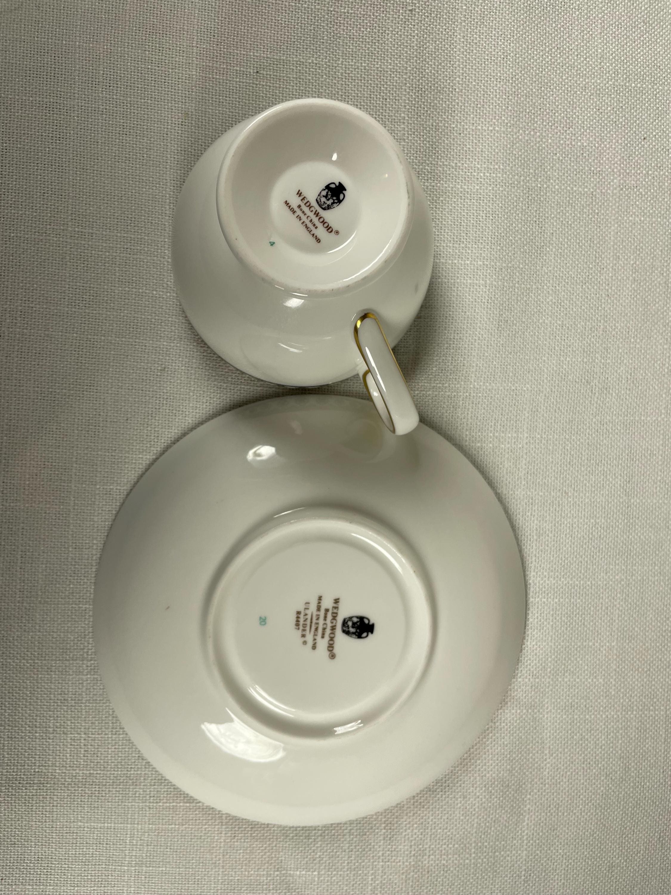 Vintage Wedgwood Black Ulander Cup and Saucer Set - Intricate