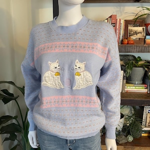 80s Cat Sweater - Etsy